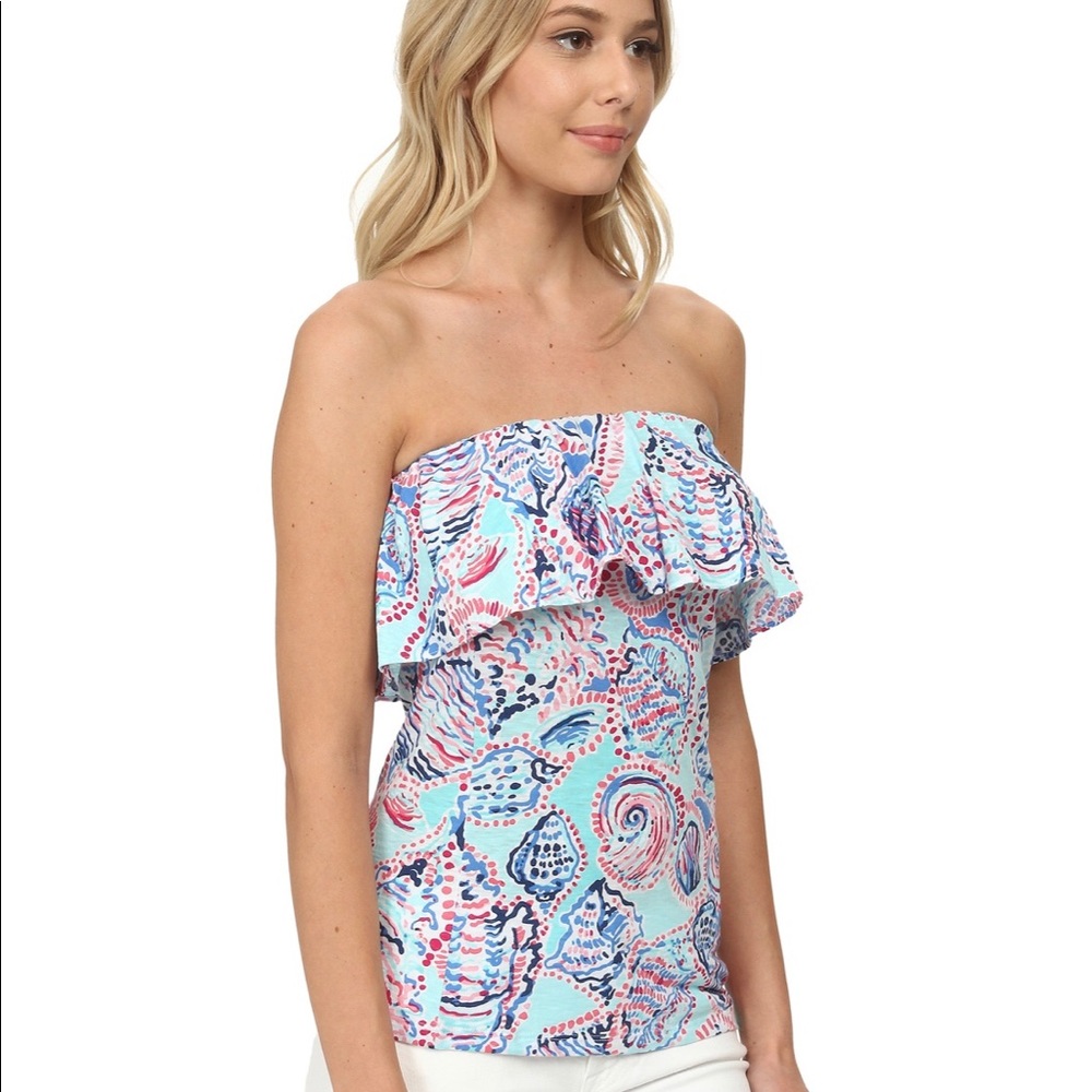 seashell print lilly pulitzer tube top